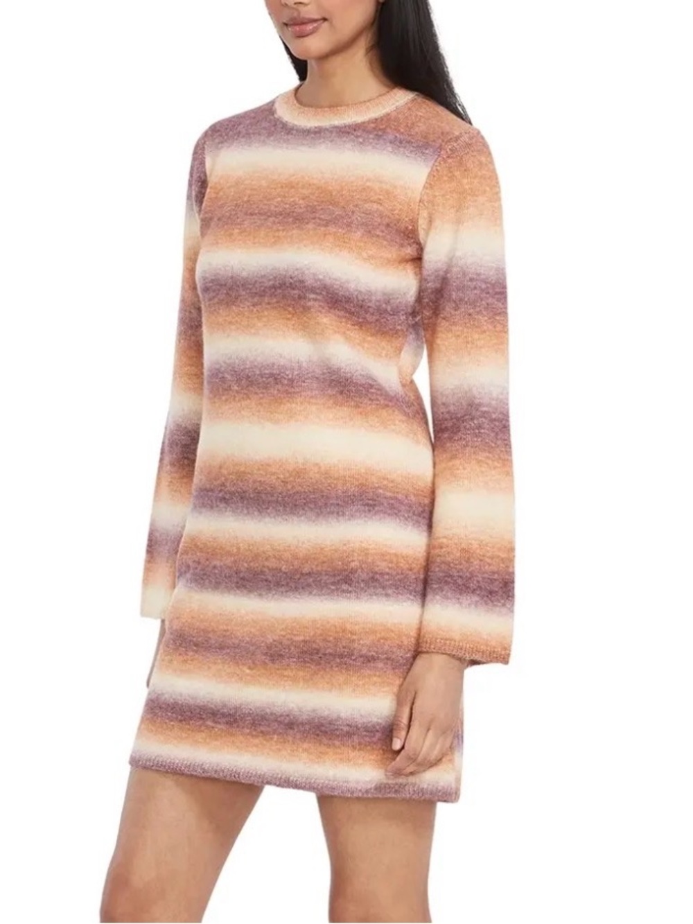 The Good Journey Colorblocked Sweater Dress in Wine/Rust NWT